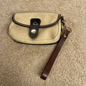 Beige Dooney and Bourke wristlet